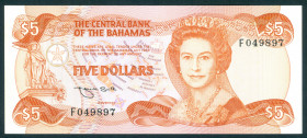 Bahamas - 5 Dollars L.1974 (1984) Queen Elizabeth II (P. 45b) - sign. James H. Smith - UNC