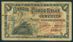 Belgian Congo - 1 Franc 9.1.1920 Elisabethville (P. 3) - F