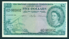 British Caribbean Territories - 2 Dollars 2.1.1961 Elizabeth II (P. 8c) - VF