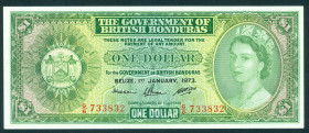 British Honduras - 1 Dollar 1.1.1973 Queen Elizabeth II (P. 28c) - a.UNC/UNC