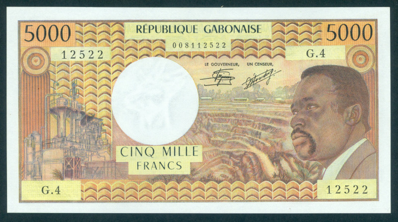 Gabon - 5000 Francs ND (1978) Pres. Bongo (P. 4c) - sign. 9 - a.UNC/UNC