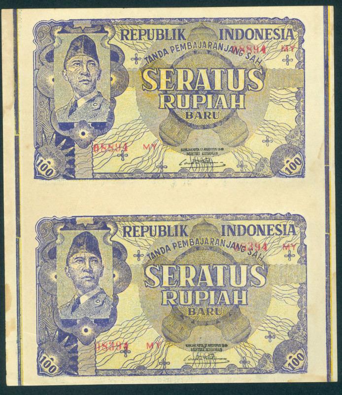 Indonesia - Revaluation issue - 100 New Rupiah 17.8.1949 (P. 35G / H-221A) - unc...