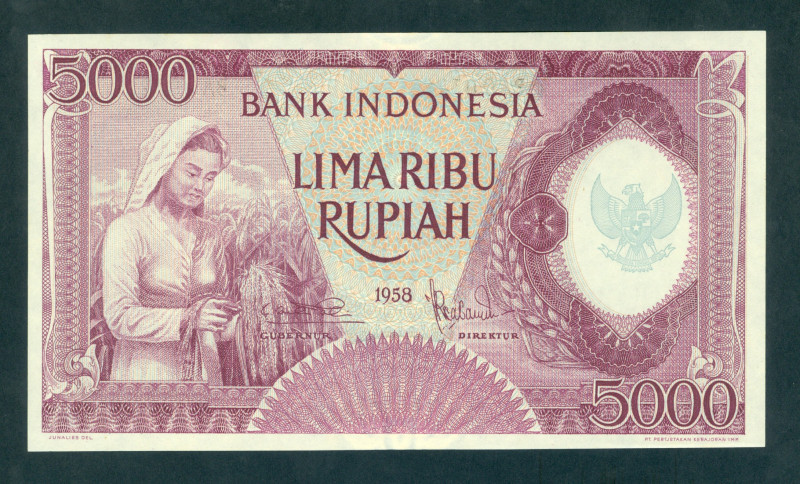 Indonesia - 5000 Rupiah 1958 lilac (P. 64) - UNC