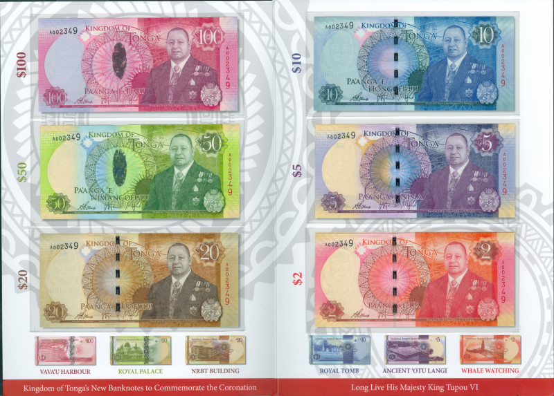 Tonga - Collector series - Commemorative set coronation Tupou VI in folder inclu...