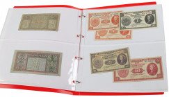Overzeese Gebiedsdelen - Album banknotes Neth. Indies including 25+100 Gulden 1930 J.P. Coen, 5+10 Gulden 1935-37 Javanese Dancers, NICA series, Jap. ...