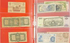 Overzeese Gebiedsdelen - Small collection banknotes Netherlands Indies/Indonesia including 1 Gulden 1940, 5 Gulden 1946, 1 Rupiah 1961 (24x), 5 Rupiah...