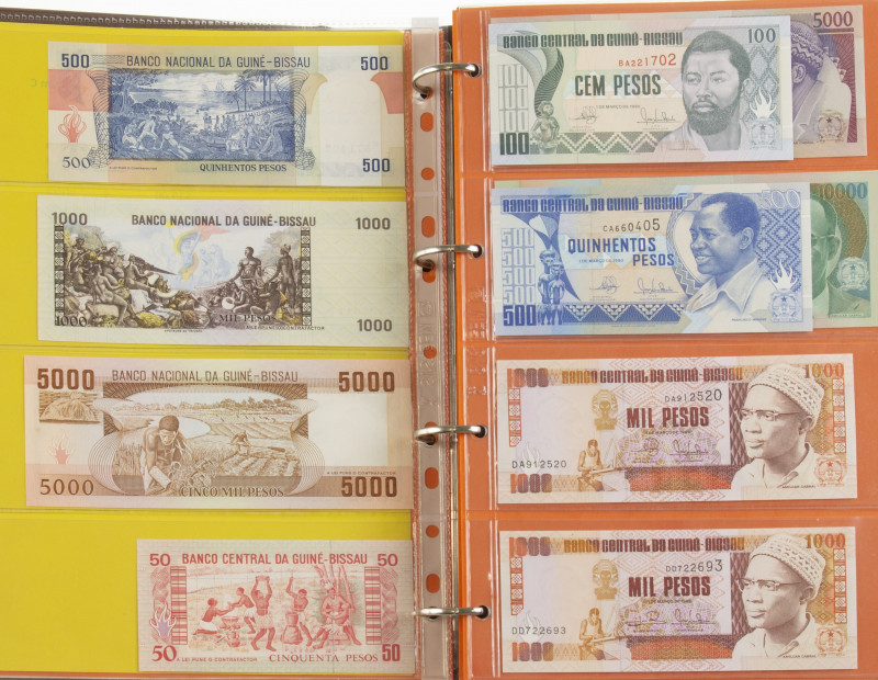 Afrika - Album banknotes Afrika including Guinea Bissau, Kenya, Lesotho, Liberia...