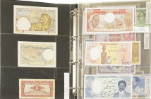 Afrika - Album banknotes Africa including French West-Africa, Gabon, Gambia, Ghana, etc. - Total ca. 73 pcs. in above average condition