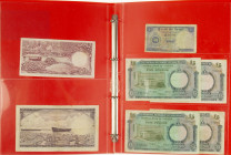 Afrika - Small group banknotes Nigeria 5 pounds 1967 P. 9 (4x) + Ghana 1 Pound 1958 (P. 2a) + 5 Pounds 1961 (P. 3c), Ceylon 1 Rupee 1959 - Total 7 pcs...