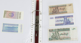 Azië / Asia - Album banknotes Asia including Bhutan, China, India, Indonesia, Myanmar, Philippines, Russia, Thailand, etc.