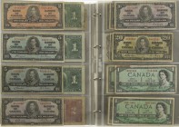 Canada - Collection Canada $1-$2-$5-$10-$20, 1870-2008, Reign of George & Elizabeth II including a few Dominian 25 cents, many different types and yea...