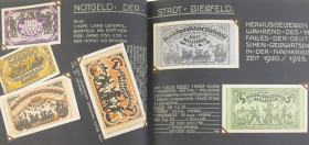 Duitsland - Rarely seen in this complete and original form: "Ratsherren Alben" holding 104 pcs of Bielefeld's emergency money including paper, cloth, ...
