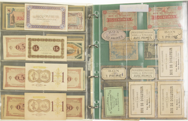 Frankrijk - Album with small collection banknotes France: chambre de commerce - ...