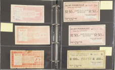 Indonesië - Tapanuli - group lot: 5, 10, 50 +100 Rupiah 1947/1948 - many (color) varieties - Total 15 pcs. in avg. VF