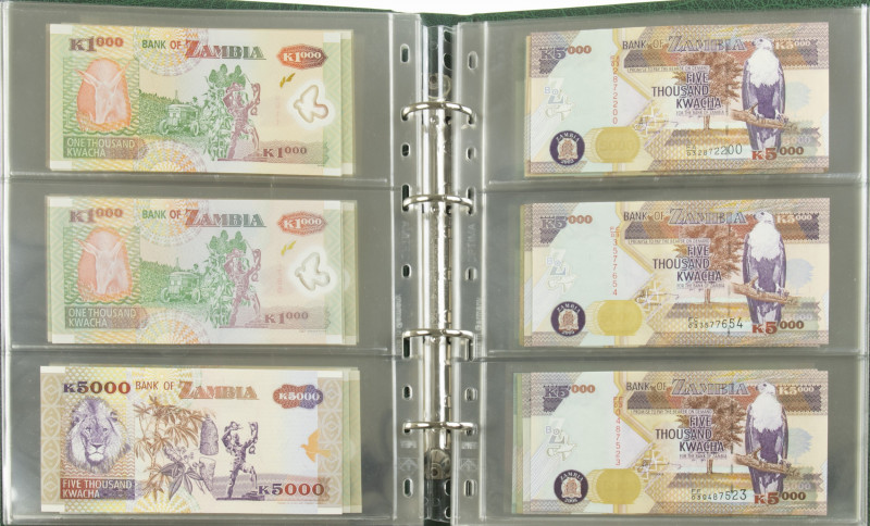 Zambia - Album with nice collection banknotes Zambia 1 Kwacha - 20.000 Kwacha pe...