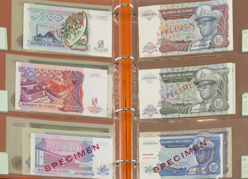 Wereld - Album banknotes world SPECIMENS including Bohemia & Moravia, Cape Verde...