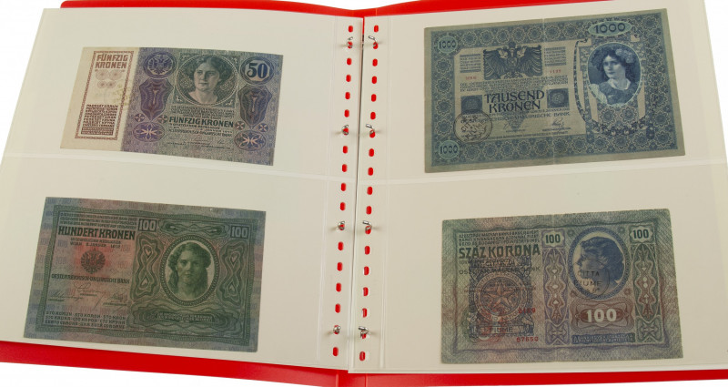 Wereld - Small collection banknotes Austria all with handstamp Citta di Fiume (R...