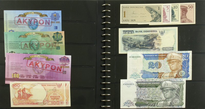 Wereld - Album banknotes world including Indonesia, Zaire, Sweden, Angola, etc.