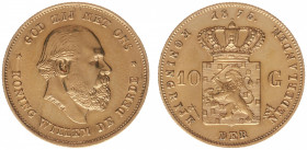 Nederland - Gouden Tientjes 1875 - 1933 - 10 Gulden 1875 - Gold - VF/XF, cleaned