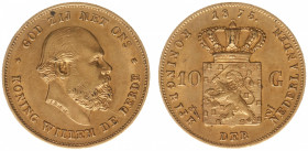 Nederland - Gouden Tientjes 1875 - 1933 - 10 Gulden 1875 - Gold - VF/XF