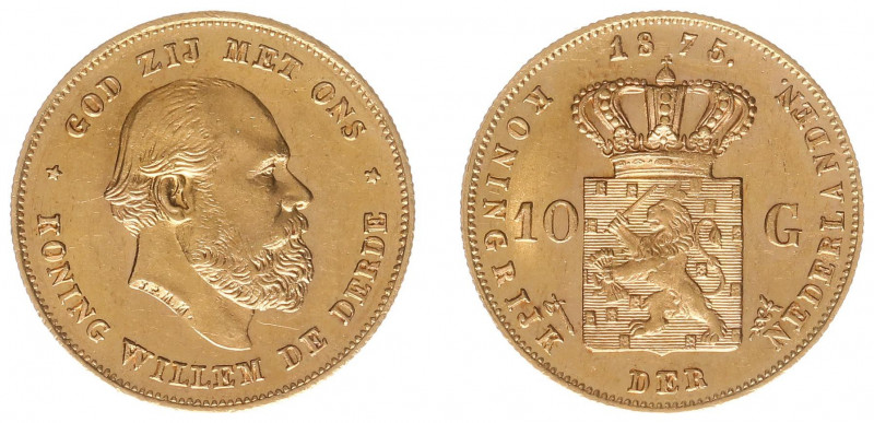 Nederland - Gouden Tientjes 1875 - 1933 - 10 Gulden 1875 - Gold - XF