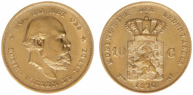 Nederland - Gouden Tientjes 1875 - 1933 - 10 Gulden 1876 - Gold - VF/XF