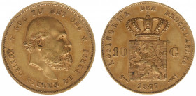 Nederland - Gouden Tientjes 1875 - 1933 - 10 Gulden 1877 - Gold - VF/XF