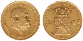 Nederland - Gouden Tientjes 1875 - 1933 - 10 Gulden 1877 - Gold - XF