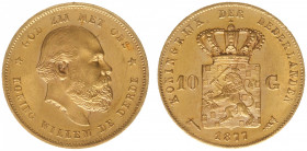 Nederland - Gouden Tientjes 1875 - 1933 - 10 Gulden 1877 - Gold - XF/UNC