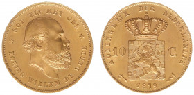 Nederland - Gouden Tientjes 1875 - 1933 - 10 Gulden 1879 - Gold - XF