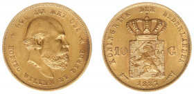 Nederland - Gouden Tientjes 1875 - 1933 - 10 Gulden 1887 - Gold - VF/XF