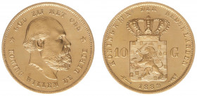 Nederland - Gouden Tientjes 1875 - 1933 - 10 Gulden 1889 - Gold - XF