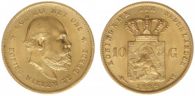 Nederland - Gouden Tientjes 1875 - 1933 - 10 Gulden 1889 - Gold - XF