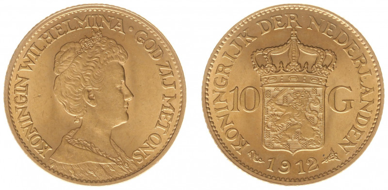 Nederland - Gouden Tientjes 1875 - 1933 - 10 Gulden 1912 - Gold - a.XF