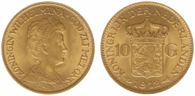 Nederland - Gouden Tientjes 1875 - 1933 - 10 Gulden 1912 - Gold - XF