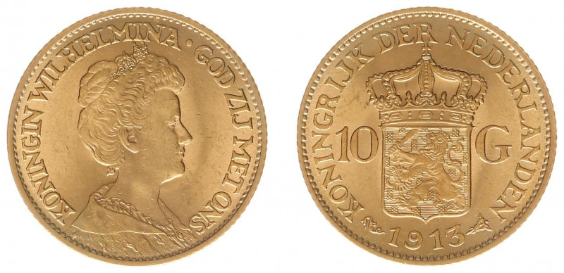 Nederland - Gouden Tientjes 1875 - 1933 - 10 Gulden 1913 - Gold - XF