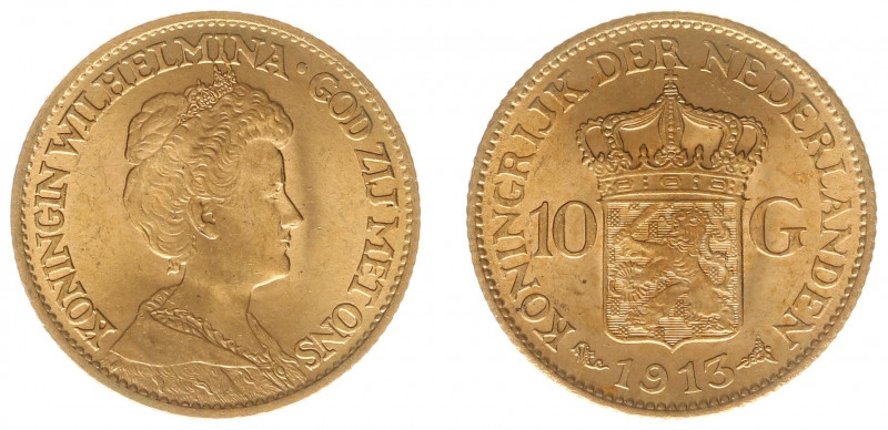 Nederland - Gouden Tientjes 1875 - 1933 - 10 Gulden 1913 - Gold - XF