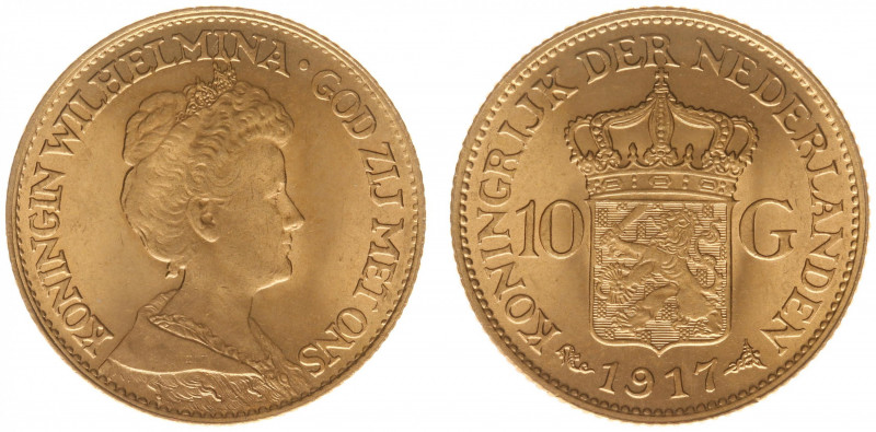 Nederland - Gouden Tientjes 1875 - 1933 - 10 Gulden 1917 - Gold - XF/UNC