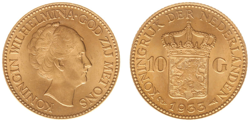 Nederland - Gouden Tientjes 1875 - 1933 - 10 Gulden 1933 - Gold - a.XF