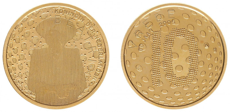 Nederland - Euro's - 10 Euro 2005 'Vrede en Vrijheid' - Gold - Proof