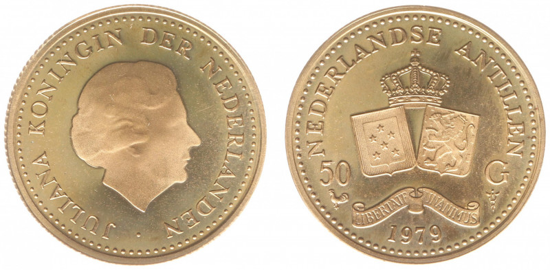 Nederlandse Antillen - 50 Gulden 1979 - Gold - Prooflike