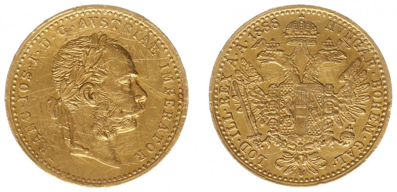 Oostenrijk - Dukat 1888 (KM2267, Her.157, Fr.493) - Gold - mulitiple scratches, ...