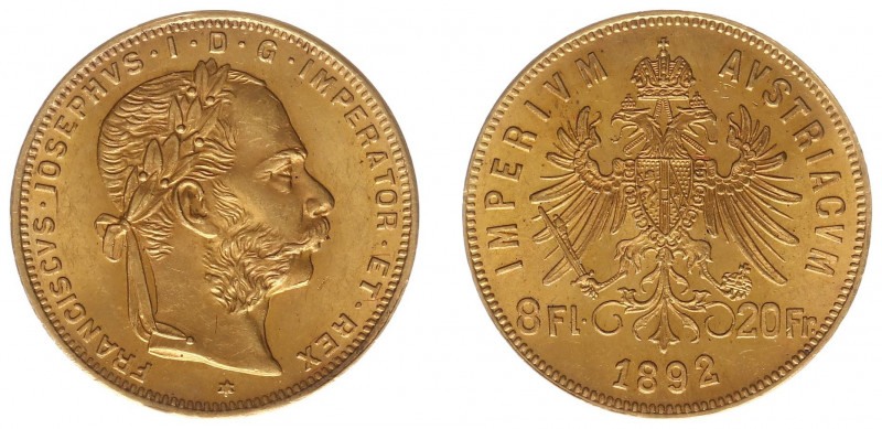 Oostenrijk - 8 Florins 20 Francs 1892 (KM2269, Her.249, Fr.502) - Gold restrike ...