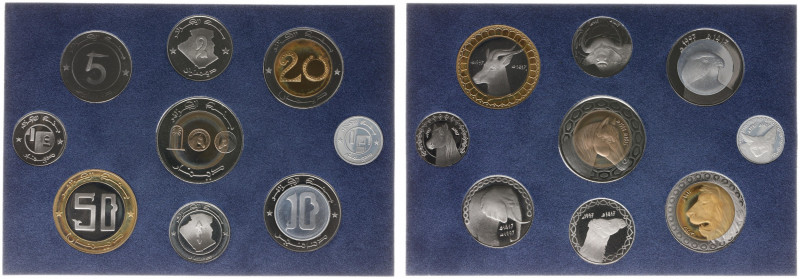 Algeria - Republic - Proofset 1997/AH1417 (KM not listed) cont. 9 coins: ¼, ½, 1...