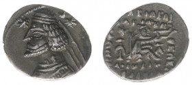 Arabian Empires - Parthia - Orodes II (57-38 BC) - AR drachm (3.91 g.), Ekbatana mint. Struck circa 40 BC. Bare-headed bust to left with short beard, ...