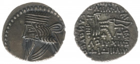 Arabian Empires - Parthia - Vologases III (AD 105-147) - AR drachm (3.77 g.), Bare-headed bust with long pointed beard to left / rev. Archer seated ri...