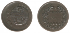 Argentina - Buenos Aires - 5/10 Real 1831 (KM3) with Misstrike 'appr. 10% off-centre' - good Fine