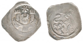 Austria - Styria - Leopold VI (1195-1230) - Pfennig nd. (CNA D3) - Obv: Bridge with 2 towers, deer's head in between / Rev: Lion standing right - 1.29...