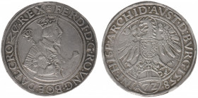 Austria - Empire - Ferdinand I (1521-1564) - Taler of 72 Kreuzer 1558, Hall (Dav.8027, M./T.121, Hahn152) - Obv: Crowned half-lenght bust right holdin...