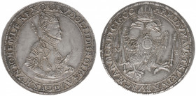 Austria - Empire - Rudolf II (1576-1612) - Taler 1600, Nagybanya (Dav.8070, Husz.1039, Vogl.102/VI) - Obv: Half-length corwned and armored bust right,...